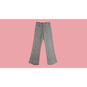 1960s-1970s DE LUXE Italian Tweed CHECKERED Trousers W/Flare Leg. S-M. AS IS